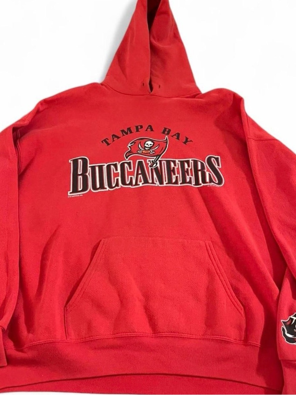 Men’s Vintage Lee Sport Tampa Bay Buccaneers NFL Red Logo Hoodie Sz XL